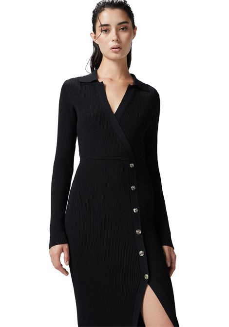 Abito lungo in maglia a costine con bottoni dorati PINKO | Abiti | 104033 A239Z99